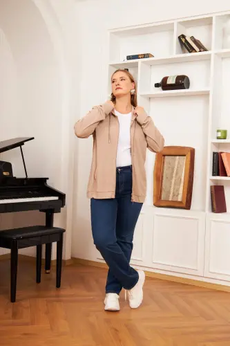 Katta o'lchamli modal svitshot kardigan vizon - 6