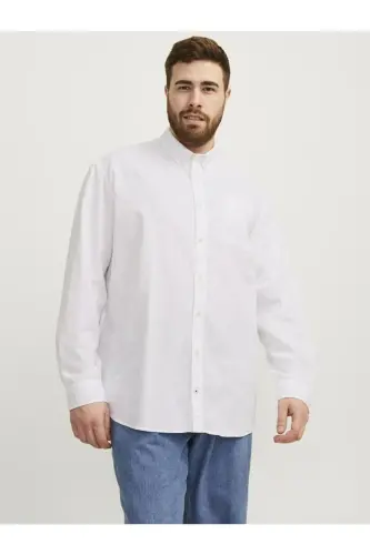 Katta o'lchamli oq Oxford ko'ylak - JACK & JONES (1)