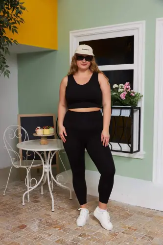 Katta oʻlchamli sport leginsi qora - 8