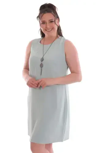 Katta o'lchamli yengsiz yalpiz libos - 3