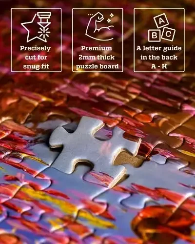 Kattalar uchun 1000 dona jumboq – Gilos gullari ochilgan manzarali qishloq, Sovg'a uchun tayyor quti, Orqa tomonida harflar, 8 ta jumboqni saqlash varag'i va GERJATO'dan to'liq o'lchamli plakat – Yaqinlar uchun ideal sovg'a - 3