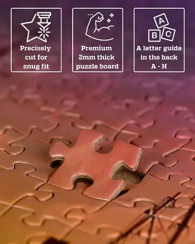 Kattalar uchun 1000 dona jumboq – Rangli qayiqlar bilan go'zal port, sovg'a uchun qulay quti, orqa tomonida harflar, 8 dona jumboqni saqlash varag'i va GERJATOdan to'liq o'lchamli poster – Yaqinlaringiz uchun ideal sovg'a - 3