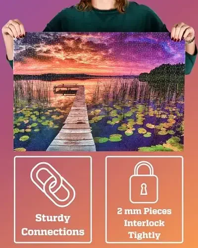 Kattalar uchun 1000 qismli jumboq - HD sifatli landshaft 20x30 dyuymli 1000 qismli jumboq kattalar va oilalar uchun | Mustahkam 2 mm kattalar jumboq qismlari | 8 jumboq saqlash varag'i va to'liq o'lchamli 1:1 plakat kiradi - 3