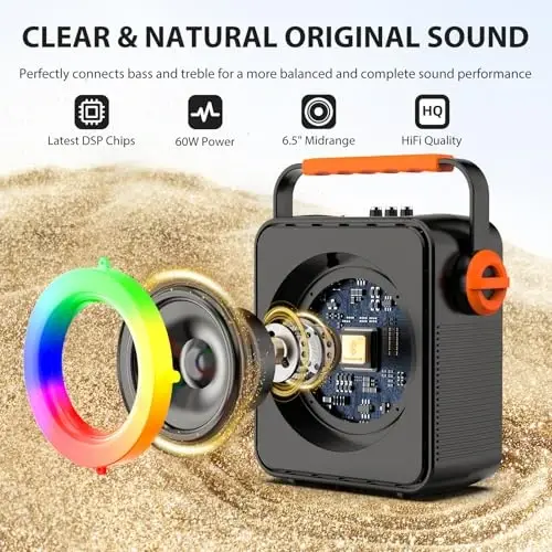 Kattalar uchun 2 ta simsiz mikrofonli karaoke mashinasi, 6,5 dyuymli to'liq diapazonli karnaydagi ko'chma Bluetooth 5.3 karaoke karnayi, DJ yorug'liklari va Echo effekti bilan PA tizimi, TWS/TF karta/USB/AUX/jonli eshittirishni qo'llab-quvvatlaydi - PPMIC (1)