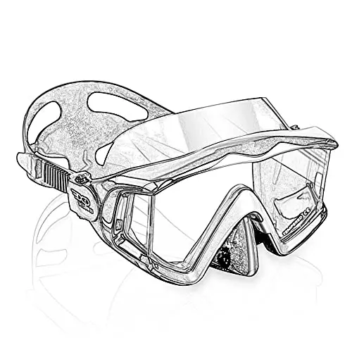 Kattalar uchun Pano 3 Akvalang maskasi, temperlangan shisha Snorkel maskasi Tumanga qarshi suzish maskasi Burun qopqog'i bilan suzish ko'zoynaklari Snorkeling, Freediving, Suzish uchun snorkeling uskunalari - 5