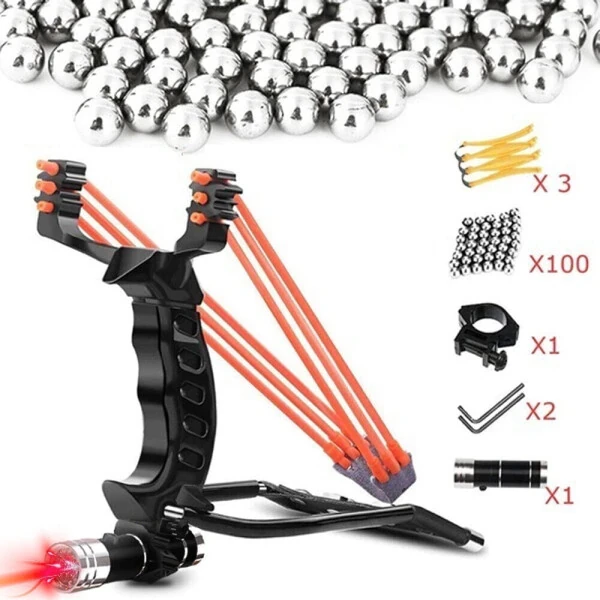 Kattalar uchun professional avtomat to'plam, ochiq havoda yuqori tezlikdagi baliq ovlash katapultati 100 dona o'q va 3 ta rezina tasma bilan. - 1