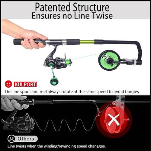 Катушка для лески Kulport, регулируемый лесоукладчик, без перекручивания лески, портативная для кастинговой, спиннинговой и троллинговой катушки - 2