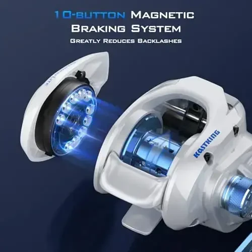 Катушка для спиннинговой ловли KastKing Centron Lite - Легкая, усиленная стекловолокном нейлоновая рама - 7.6 унции - 5 + 1 шарикоподшипников с обратным ходом, 7.1:1 высокоскоростной передаточный механизм с компактным дизайном - 5