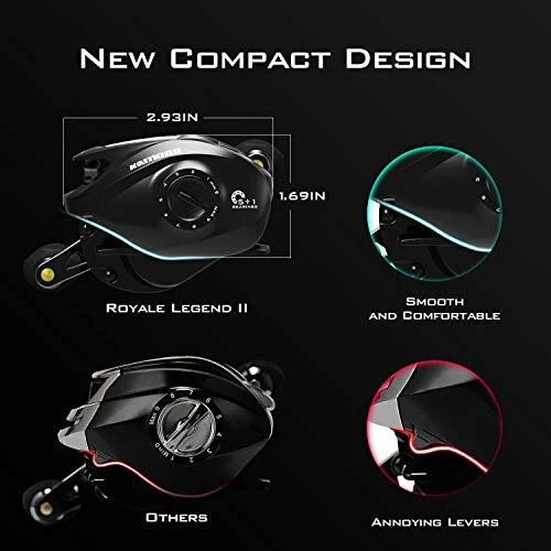 Катушки для спиннинга KastKing Royale Legend II, новая компактная конструкция катушки для спиннинга, 17.64LB углеродное волокно, система торможения Cross-Fire 8 магнитов, доступны в соотношениях 5.4:1 и 7.2:1 - 7