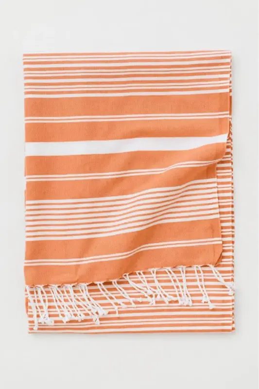 Katya Peshtemal %100 Cotton Bath Towel-Orange - 1
