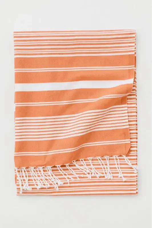Katya Peshtemal %100 Cotton Bath Towel-Orange - MULBERRY