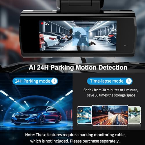 KAWA 4K Dash Cam Front Rear, AI-ISP Night Vision, Free 64GB Card, 4K+1080P Dual WiFi Dash Camera for Cars with Sony STARVIS, GPS and Speed Dashcam, 3.16” IPS Screen, G-Sensor, AI 24H Motion Detection - 5