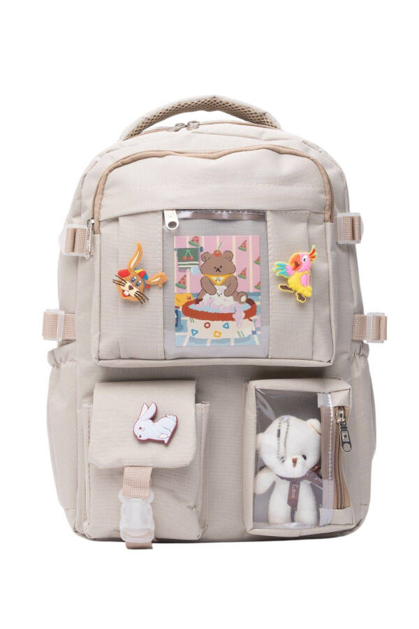 Kawaii Korean Style Full Accessory Orthopedic Domestic Daily School Backpack - 1