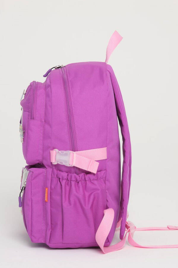 Kawaii Korean Style School Backpack with Accessories for Girls and Boys PURPLE - 3