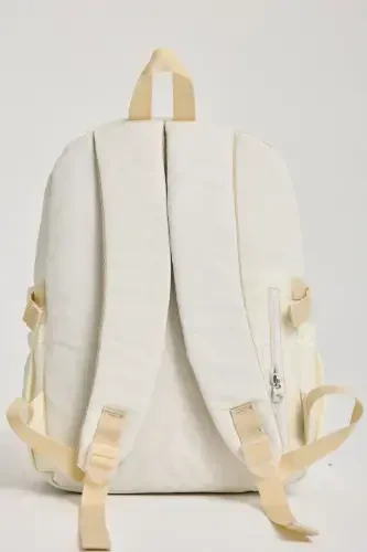Kawaii Korean Style School Bag with Accessories for Girls and Boys Backpack Cream-Cream - 4