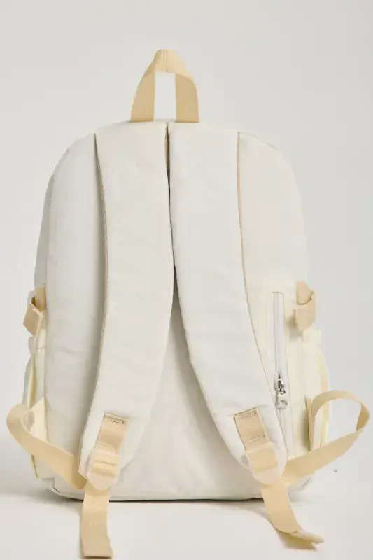 Kawaii Korean Style School Bag with Accessories for Girls and Boys Backpack Cream-Cream - 4