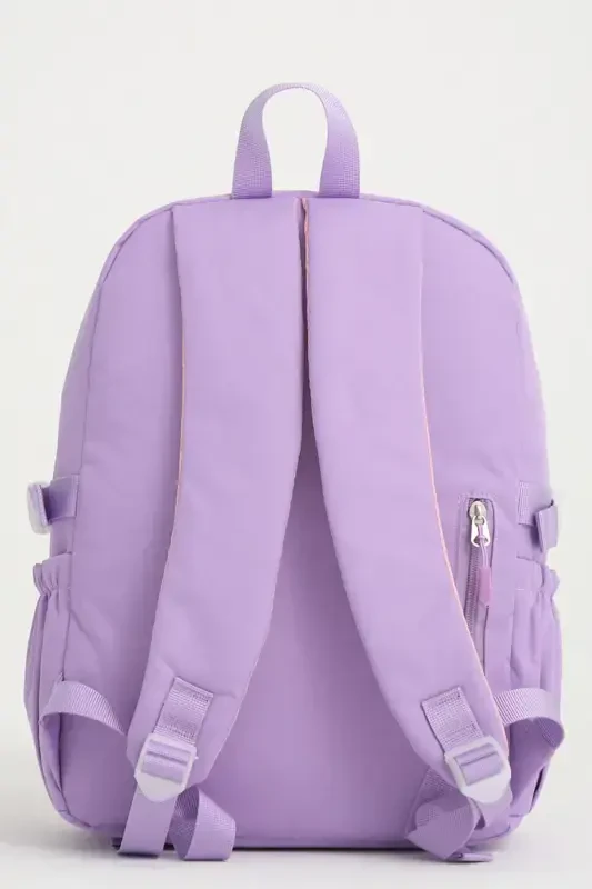 Kawaii Korean Style School Bag with Accessories for Girls and Boys Backpack Purple-Purple - 2