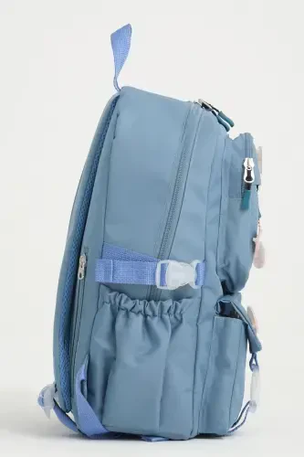 Kawaii Koreys uslubidagi maktab sumkasi Aksessuarlar bilan qizlar va o'g'il bolalar uchun ryukzak Indigo-Indigo - 3