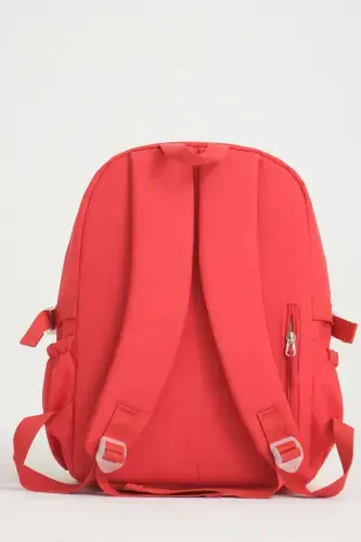 Kawaii Koreys uslubidagi maktab sumkasi, aksessuarlari bilan qizlar va o'g'il bolalar uchun ryukzak, qizil-qizil - 3