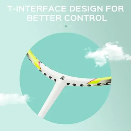 Kawasaki Badminton Rackets, Professional Graphite Shaft Badminton Set of 2 for Backyard, with 2 Lightweight Carbon Badminton Racquets/3 Badminton Shuttlecocks/2 Racquet Overgrips/1 Carry Bag - 4