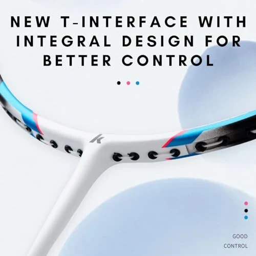 Kawasaki Badminton Set Professional Graphite Badminton Racket Lightweight & high Performance for Sports, Training and Entertainment Including 3 Badminton shuttlecocks & 2 overgrips & Carrying Bag - 13