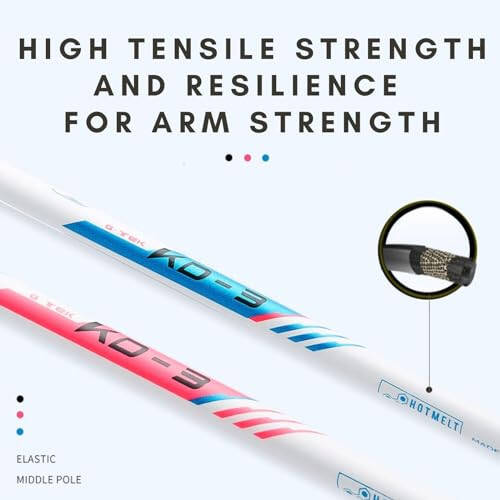 Kawasaki Badminton Set Professional Graphite Badminton Racket Lightweight & high Performance for Sports, Training and Entertainment Including 3 Badminton shuttlecocks & 2 overgrips & Carrying Bag - 11