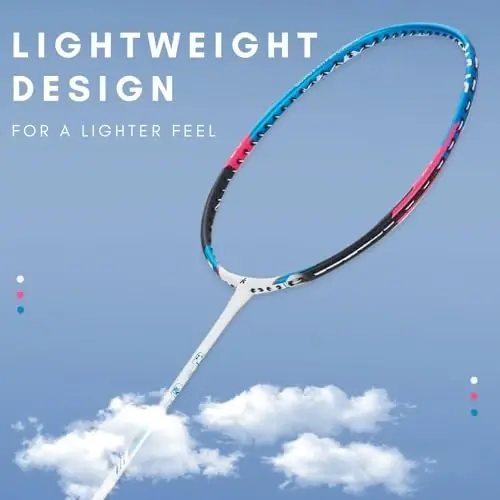 Kawasaki Badminton Set Professional Graphite Badminton Racket Lightweight & high Performance for Sports, Training and Entertainment Including 3 Badminton shuttlecocks & 2 overgrips & Carrying Bag - 4