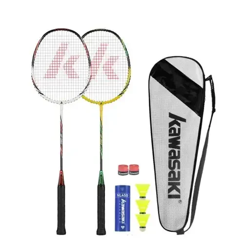 Kawasaki Badminton to'plami Professional Grafit Badminton Raketkasi Yengil va Yuqori Ishlash Sporti, Mashg'ulot va Ko'ngil ochish uchun 3 Badminton to'pi, 2 ortiqcha ushlash va Yuk tashish Sumkasi bilan - 6