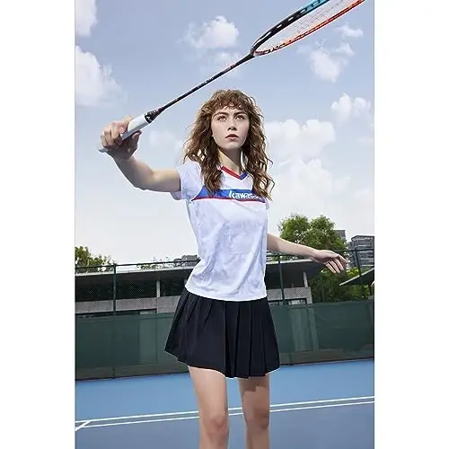 Kawasaki Badminton Set Professional Graphite Badminton Racket Lightweight & high Performance for Sports, Training and Entertainment Including 3 Badminton shuttlecocks & 2 overgrips & Carrying Bag - 5