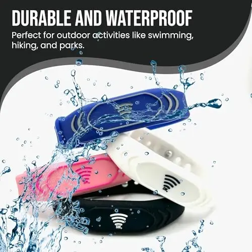 Kids ID Bracelet – NFC Emergency Contact Wristband, Adjustable 5.5–7.5”, Waterproof Silicone Safety Band, Not GPS, Travel & School Child Safety Bracelet - 5