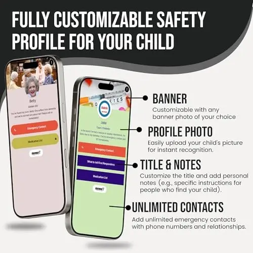 Sharewear Smart Bands for Kids if Lost, Child Safety ID Wristband, NFC Bracelet for Children, Smart Medical ID Band, Lost ID Bracelet, Disney Essentials for Kids, QR Identification, Waterproof (Black) - 3