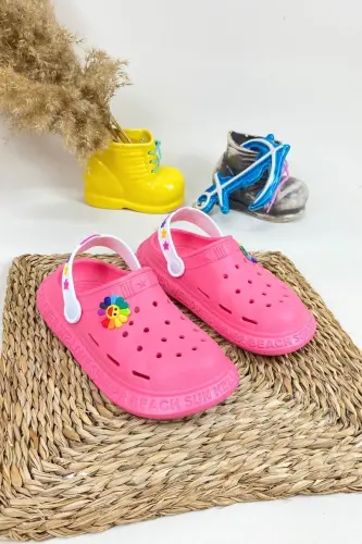 Kaydırmaz Taban Yazlık Çocuk Sandalet/terlik - Deniz Havuz Sandaleti - Calx8010 - Melon 