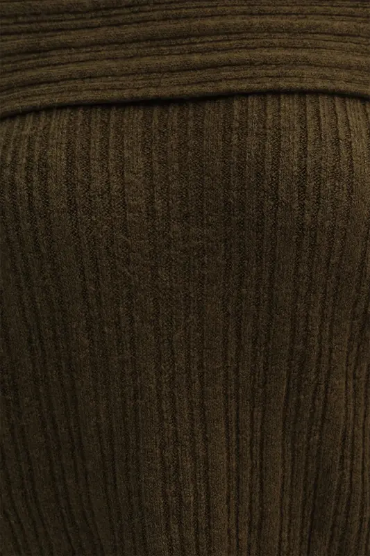 Kayık Yaka Triko Kazak K040-C5-Haki - 3