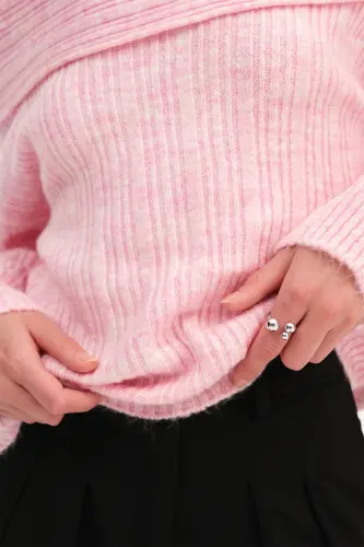 Kayık Yaka Triko Kazak K040-C5-Lotus - 3