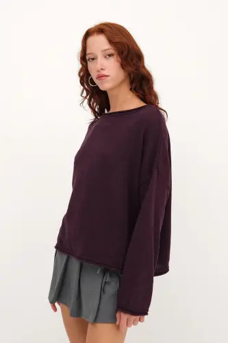 Kayık Yaka Triko Kazak K10237-A5 - Gardenya - 4