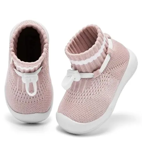Fahrerliebe Baby Non Slip Socks Shoes Boys Girls Soft Slip On Sneakers Protection Toe Infant Slippers Lightweight Breathable First Walking Shoes - FAHRERLIEBE