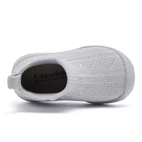 Fahrerliebe Baby Non Slip Socks Shoes Boys Girls Soft Slip On Sneakers Protection Toe Infant Slippers Lightweight Breathable First Walking Shoes - 4