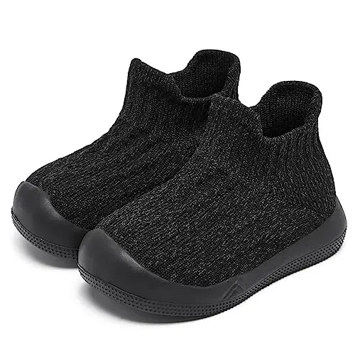 Fahrerliebe Baby Non Slip Socks Shoes Boys Girls Soft Slip On Sneakers Protection Toe Infant Slippers Lightweight Breathable First Walking Shoes 