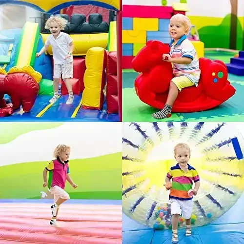 SkiBeaut Toddlers Kids Non Slip Socks Grips Sticky Slippery Crew Socks for 1-7 Years Old 12 Pairs Children Boys Girls Socks - SKIBEAUT (1)