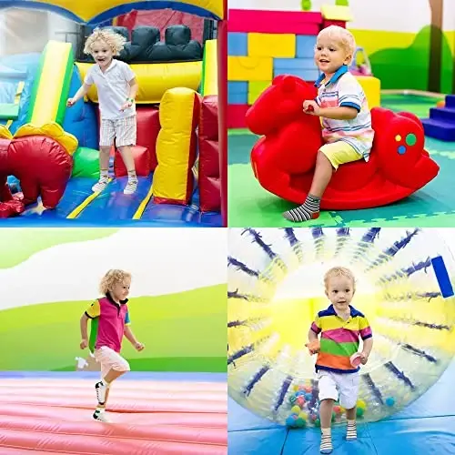 SkiBeaut Toddlers Kids Non Slip Socks Grips Sticky Slippery Crew Socks for 1-7 Years Old 12 Pairs Children Boys Girls Socks - 2