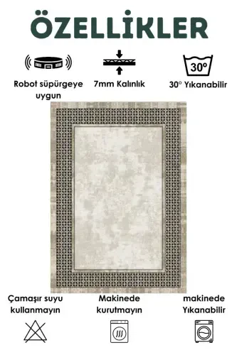 Kaymaz Taban, Yıkanabilir Lavabo Önü Paspası, Banyo Paspası, Duşakabin Önü Paspası-bej - COMFORTCO (1)