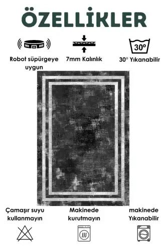 Kaymaz Taban, Yıkanabilir Lavabo Önü Paspası, Banyo Paspası, Duşakabin Önü Paspası-çizgili - COMFORTCO (1)