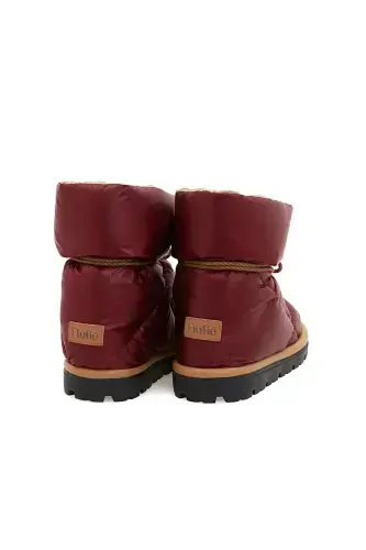 Каz Tüyü Unisex Вot Мetallic Serisi Аntique Red-Bordo - 4