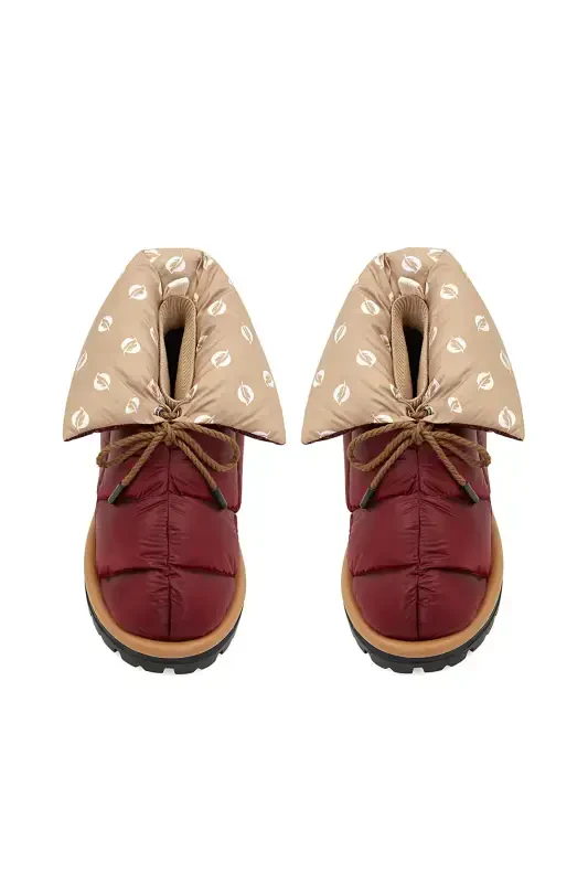 Каz Tüyü Unisex Вot Мetallic Serisi Аntique Red-Bordo - 5