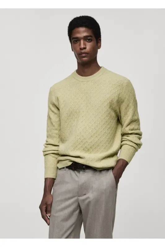 Örgü detaylı triko kazak - MANGO MAN