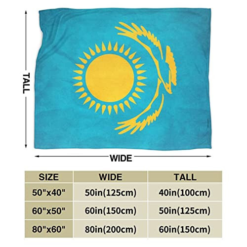 Kazakhstan Flag Fleece Blanket Bed Linen Sofa Blankets Throw Size 50