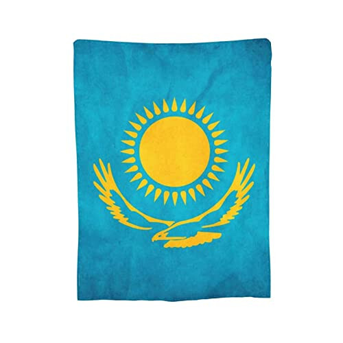 Kazakhstan Flag Fleece Blanket Bed Linen Sofa Blankets Throw Size 50