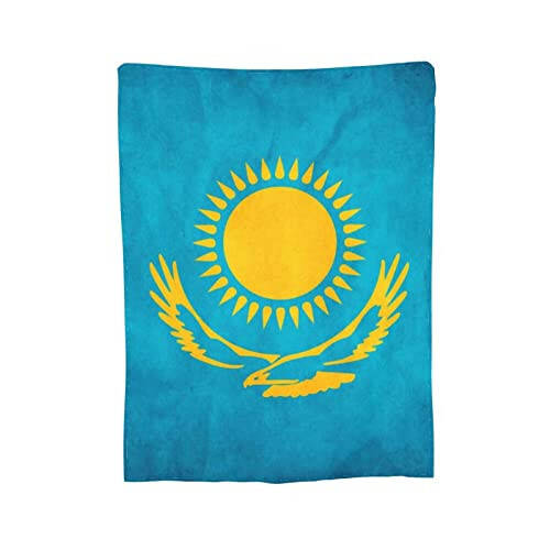 Kazakhstan Flag Fleece Blanket Bed Linen Sofa Blankets Throw Size 50