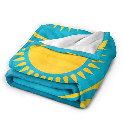 Kazakhstan Flag Fleece Blanket Bed Linen Sofa Blankets Throw Size 50