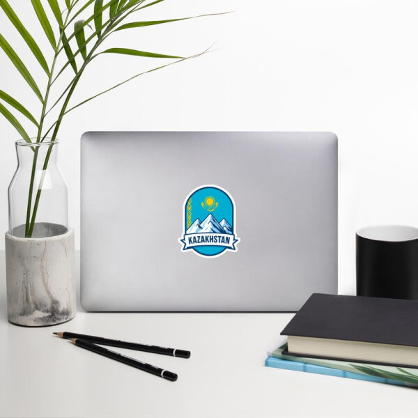 Kazakhstan Sticker Travel Outdoors Decal Vinyl Small Waterproof for Water Bottle Mug Passport Scrapbook Notebook Laptop Tumbler Skateboard Computer Phone 4